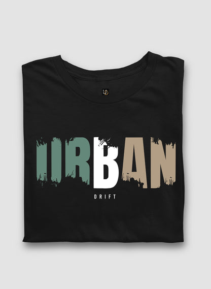 URBAN PRINT PRINT SHORT SLEEVE T-SHIRT - BLACK