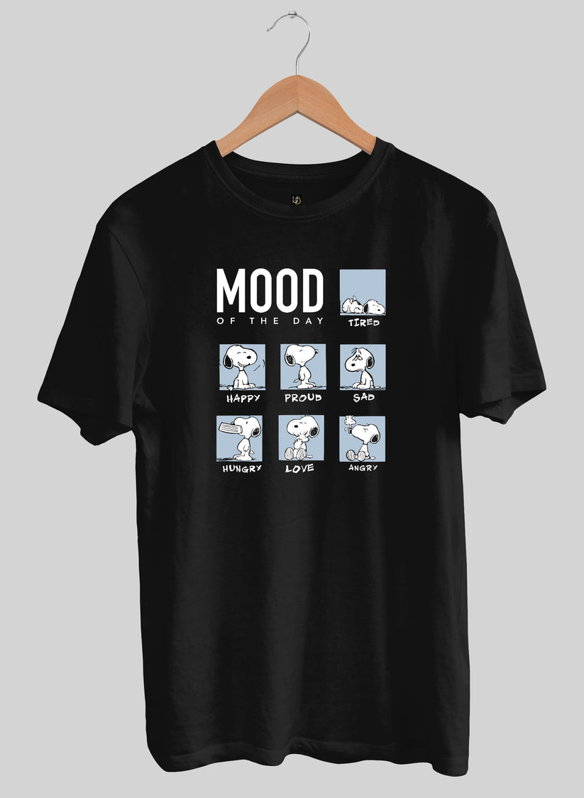 MOOD PRINT BLACK SHORT SLEEVE T-SHIRT - BLACK