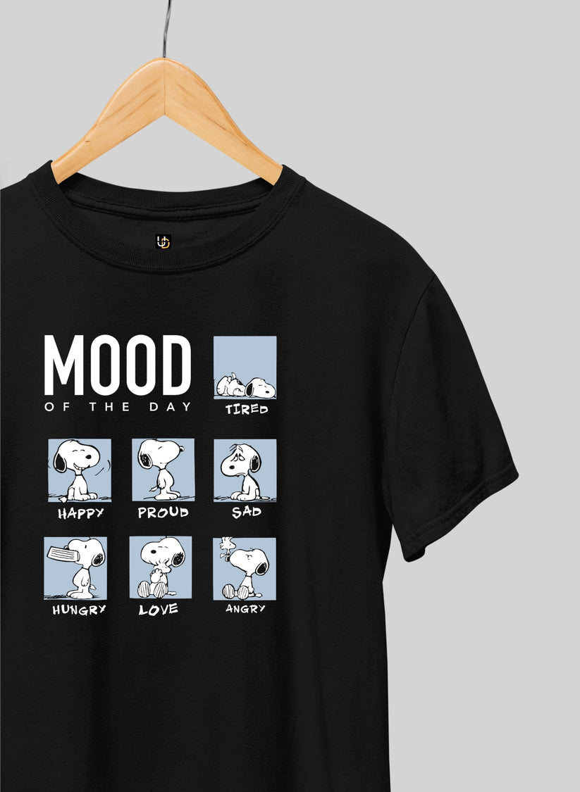 MOOD PRINT BLACK SHORT SLEEVE T-SHIRT - BLACK