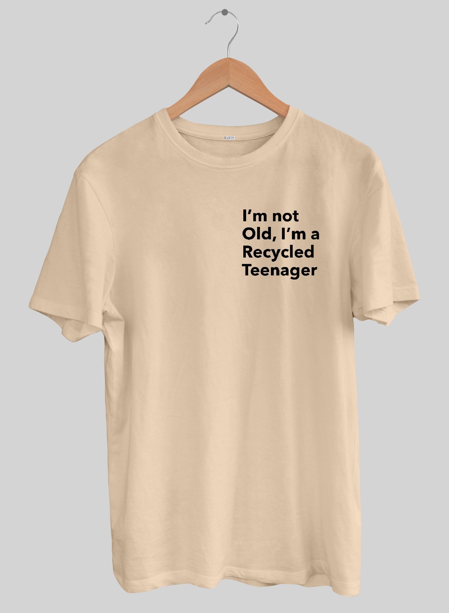 I AM NOT ABLE PRINT SHORT SLEEVE T-SHIRT - PEACH