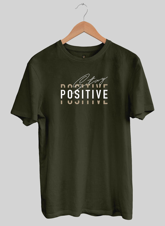 POSITIVE PRINT SHORT SLEEVE T-SHIRT - OLIVE