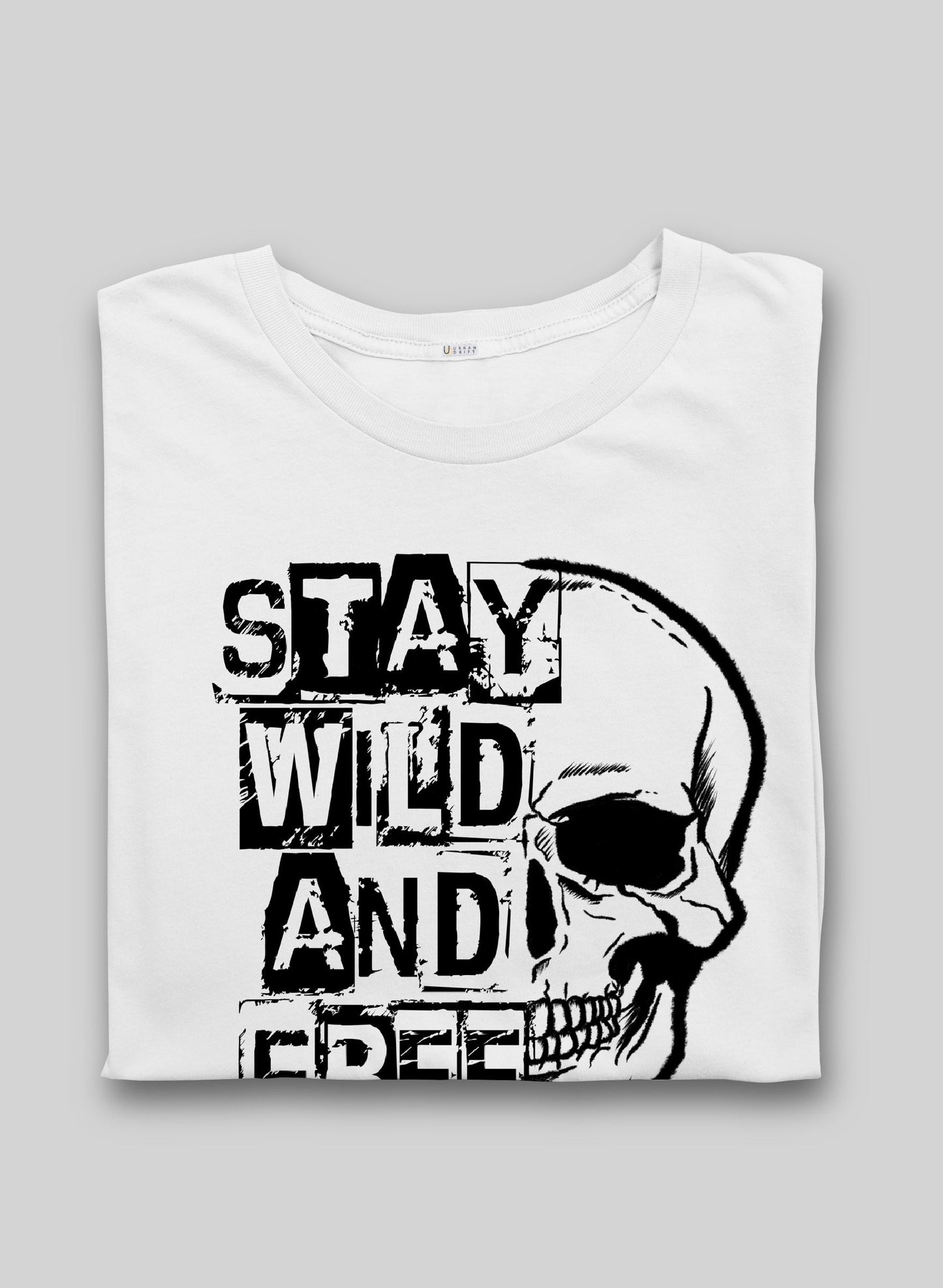 STAY WILD PRINT SHORT SLEEVE T-SHIRT - WHITE