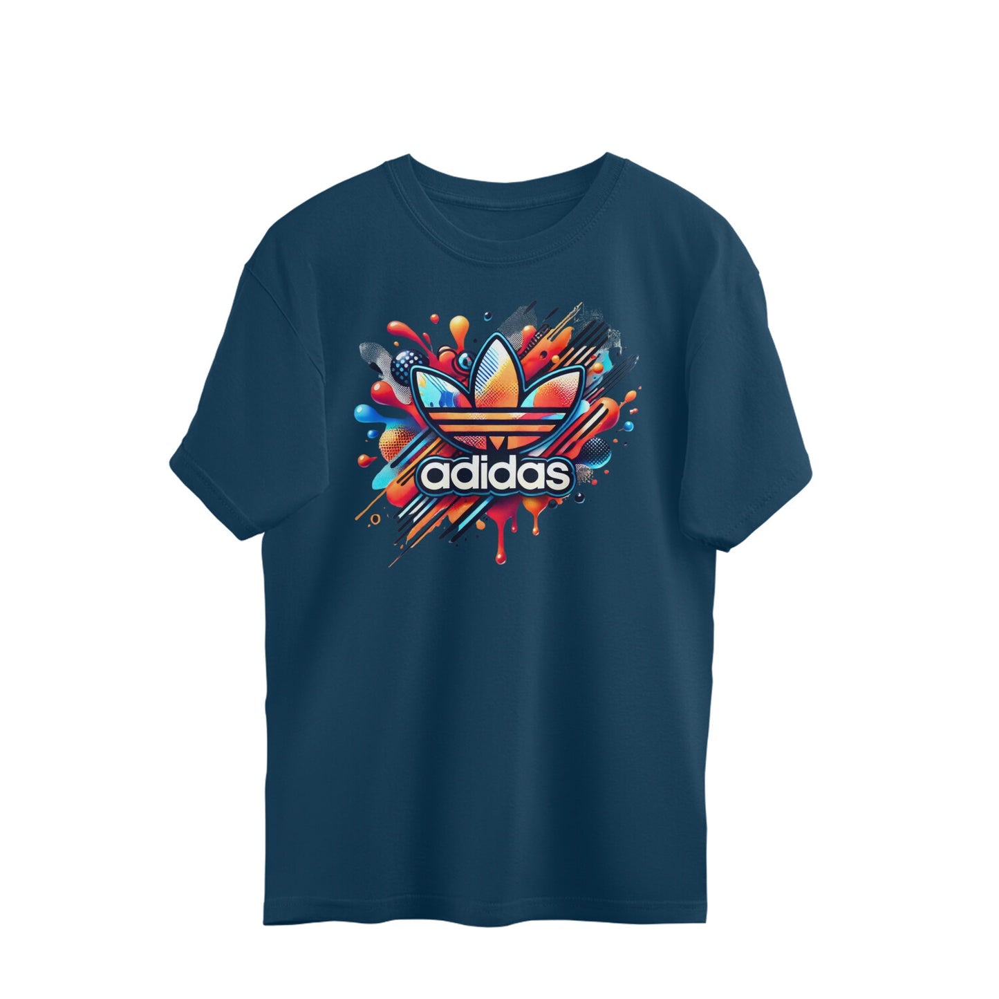 ADIDAS PRINT SHORT SLEEVE T-SHIRT - BLUE